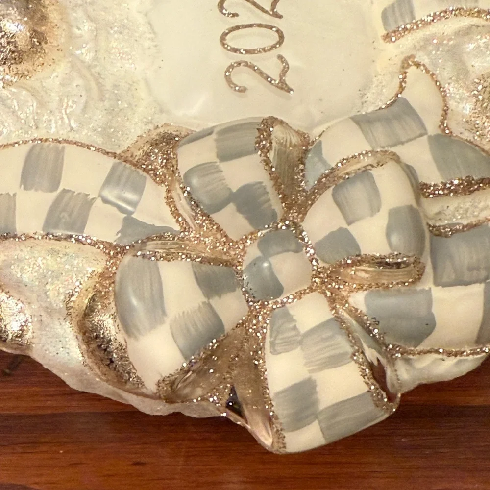 MACKENZIE CHILDS 2024 Crystal Palace Wreath Glass Ornament - Picture 8 of 16